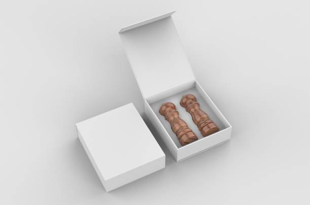 istock Blank Salt and Pepper Grinder Gift Set Box For Branding, 3d render illustration. 1206030561