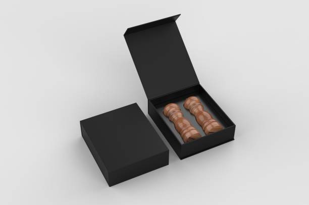 istock Blank Salt and Pepper Grinder Gift Set Box For Branding, 3d render illustration. 1206031163