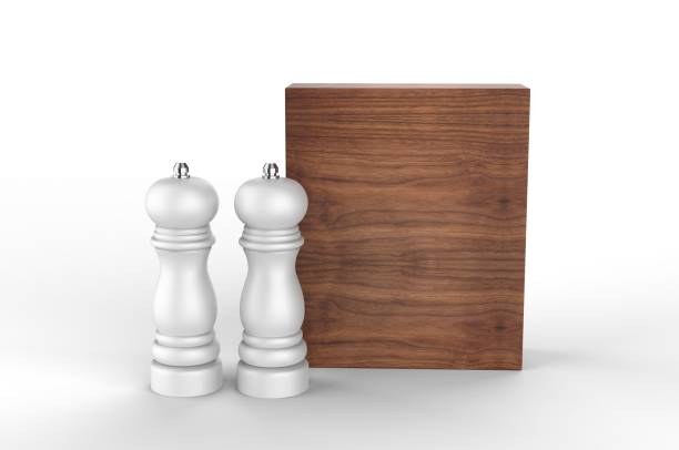 istock Blank Salt and Pepper Grinder Gift Set Box For Branding, 3d render illustration. 1206031450