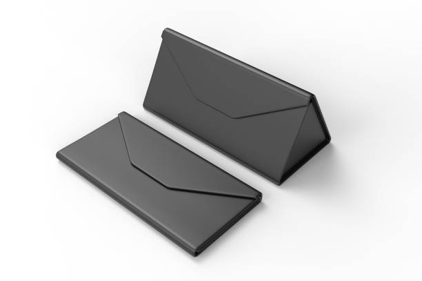 istock Blank Folding Triangle Magnetic Hard Case Box for Sunglasses for branding design. 3d render illustration. 1206031702