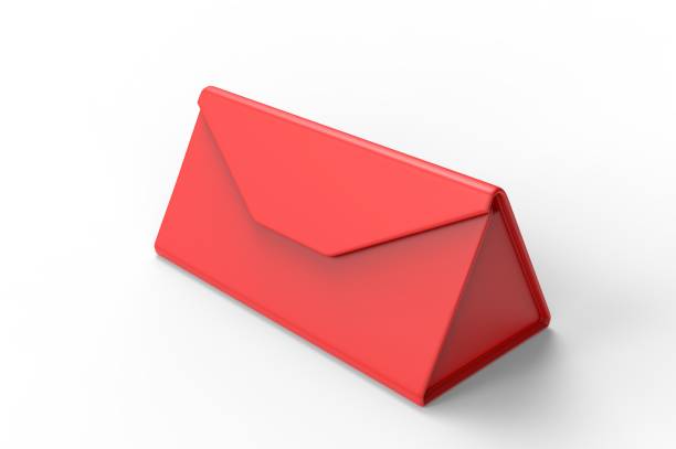 istock Blank Folding Triangle Magnetic Hard Case Box for Sunglasses for branding design. 3d render illustration. 1206031722