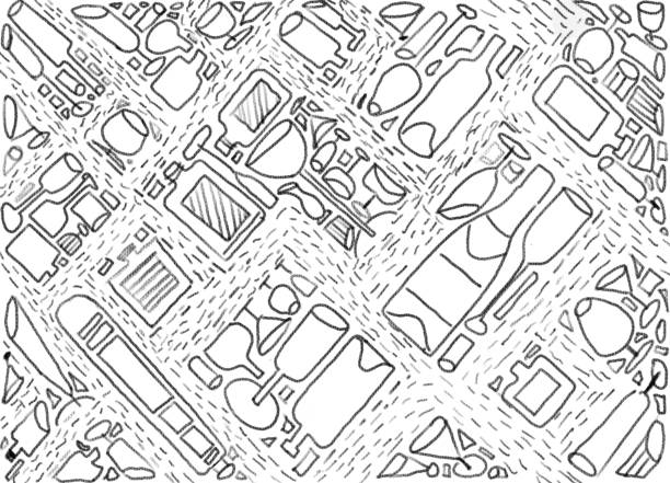 istock linear drawing of wine bottles and glasses background on white 1206031896