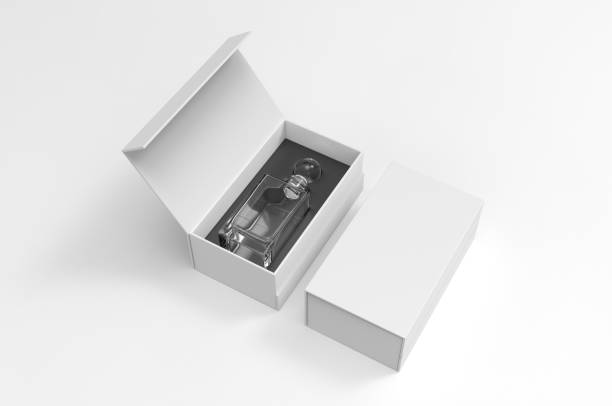 istock Whiskey decanter bottle Gift Box for branding and mock up. 3d render illustration. 1206033219