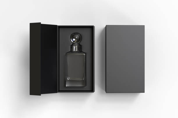 istock Whiskey decanter bottle Gift Box for branding and mock up. 3d render illustration. 1206034176