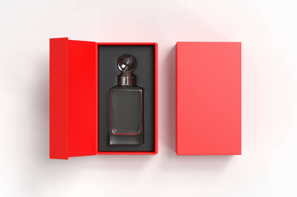 istock Whiskey decanter bottle Gift Box for branding and mock up. 3d render illustration. 1206034296