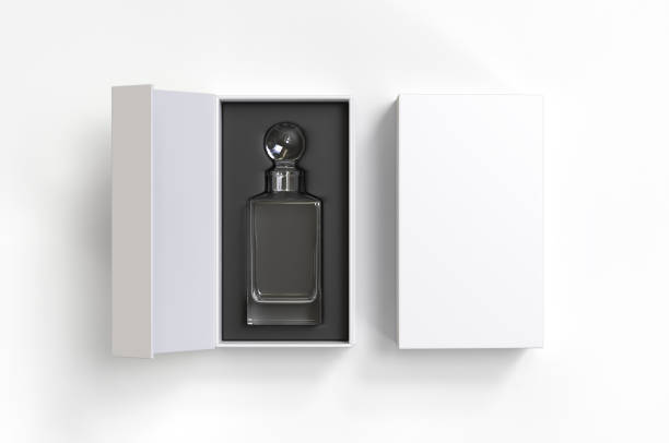istock Whiskey decanter bottle Gift Box for branding and mock up. 3d render illustration. 1206034495