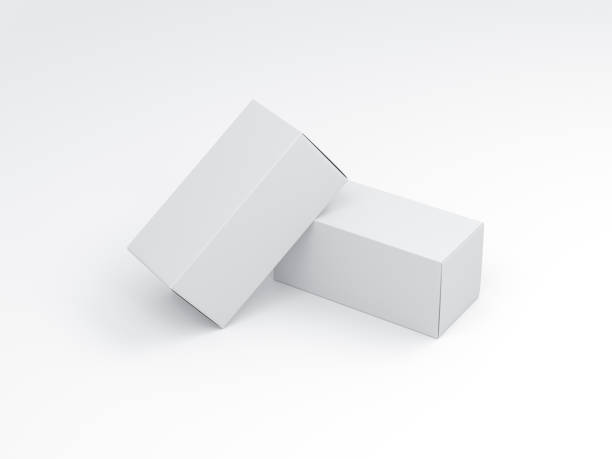istock Two White carton Boxes Mockup on white background 1206036820