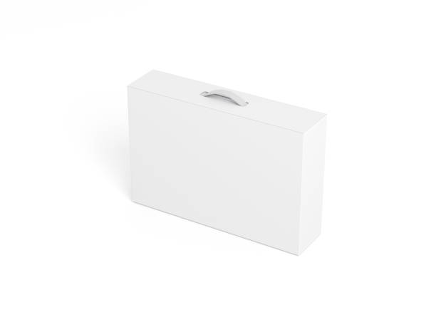 istock White carton Box With Handle Mockup isolated on white 1206036828