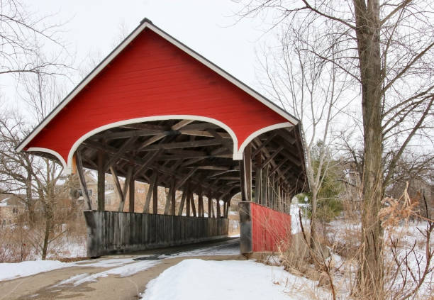 istock Snowy winter Wisconsin countryside landscape. 1206037111