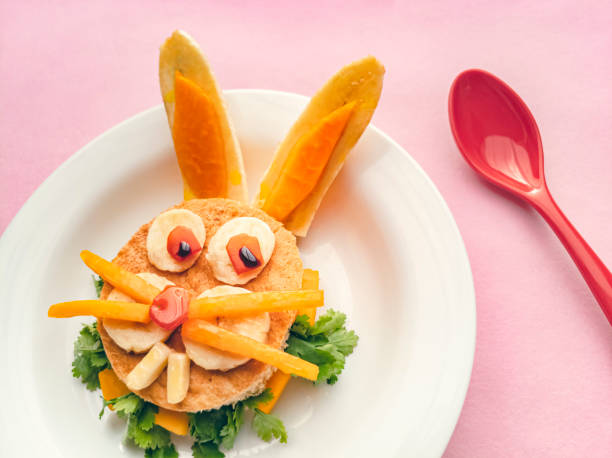 istock Sandwich made in the shape of rabbit’s funny face. 1206037252
