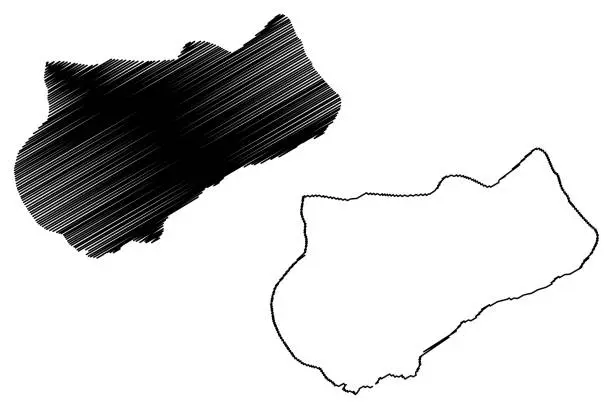 Vector illustration of Logone Occidental Region map