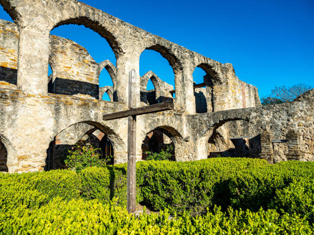 Cascading arches at Mission San Jose, San Antonio, Texas, UNESCO World Heritage Site