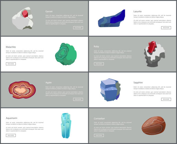 ガーネット・カーネリアン・ラズライト・マラカイト・アクアマリン - malachite mineral stone jewelry点のイラスト素材／クリップアート素材／マンガ素材／アイコン素材