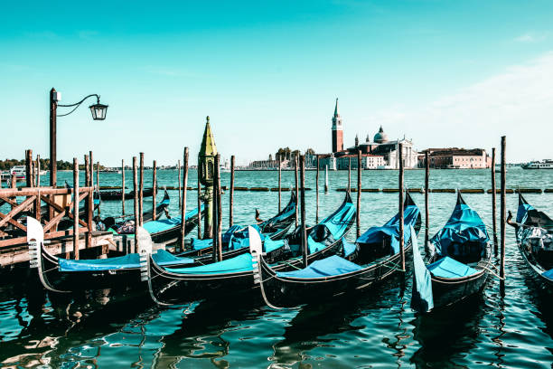 Gondolas on Grand Canal  in Venice, Italy