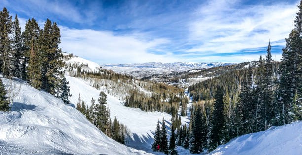 Winter mountain landscape Winter mountain landscape. Deer Valley ski resort. deer valley resort stock pictures, royalty-free photos & images