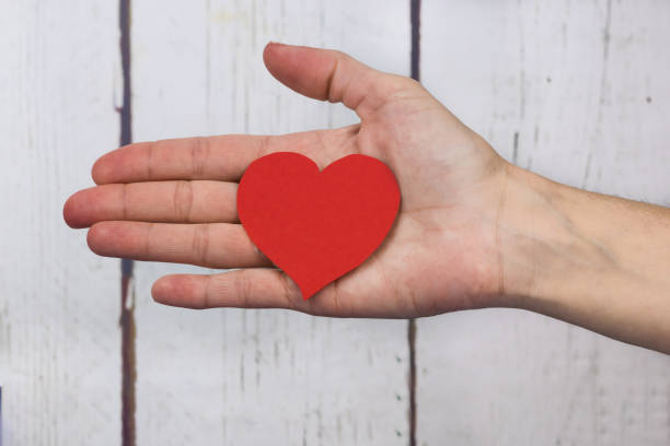 istock Human hand with red Valentine heart 1206045985
