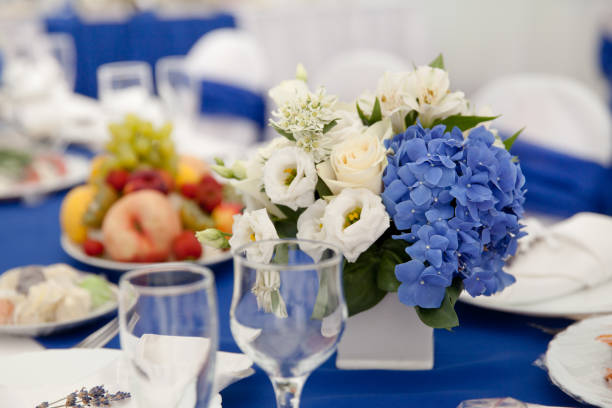 istock A small bouquet of flowers on the festive table 1206047546