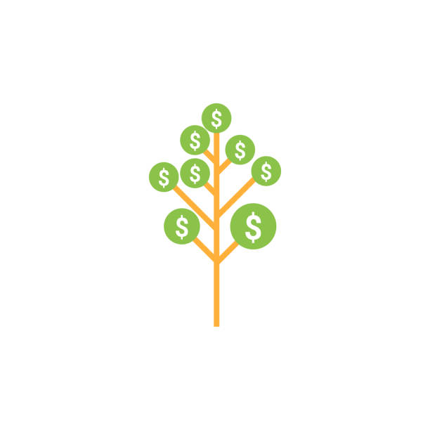 vector illustration of a profitable money tree, Money tree full of dollars vector illustration of a profitable money tree, Money tree full of dollars jade plant stock illustrations