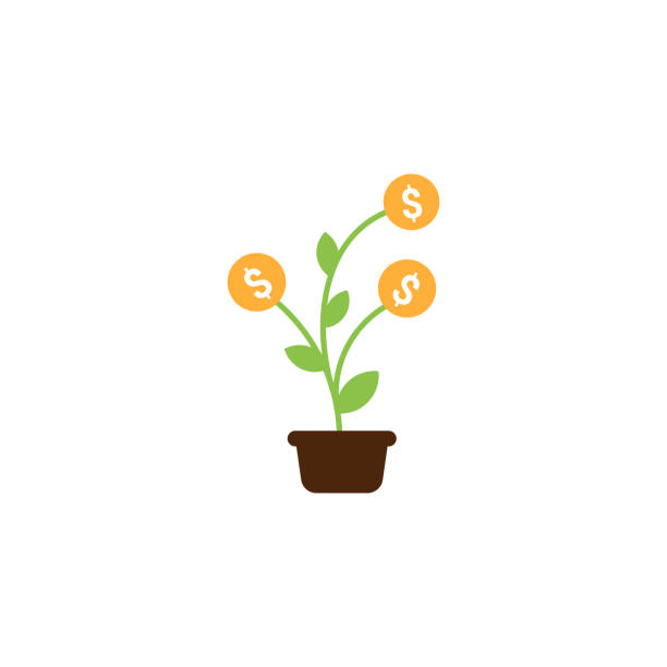 vector illustration of a profitable money tree, Money tree full of dollars vector illustration of a profitable money tree, Money tree full of dollars jade plant stock illustrations