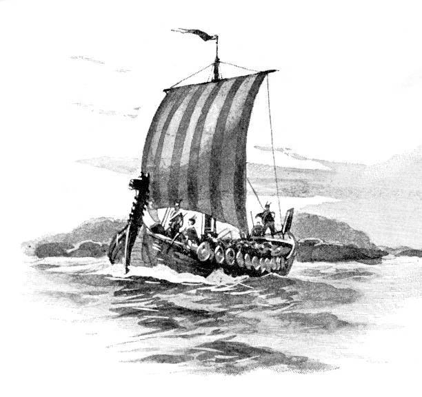 Helecho diversión granizo Ilustración de Barco Vikingo Antiguo y más Vectores Libres de Derechos de  Barco de vikingos - Barco de vikingos, Vikingo, Dragón - iStock