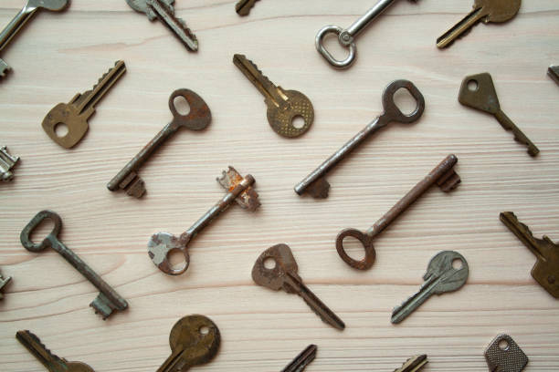 istock Top view of many old rusty keys background. Many keys Access, security, enter, choice, solutions of problems concept, symbol 1206054789