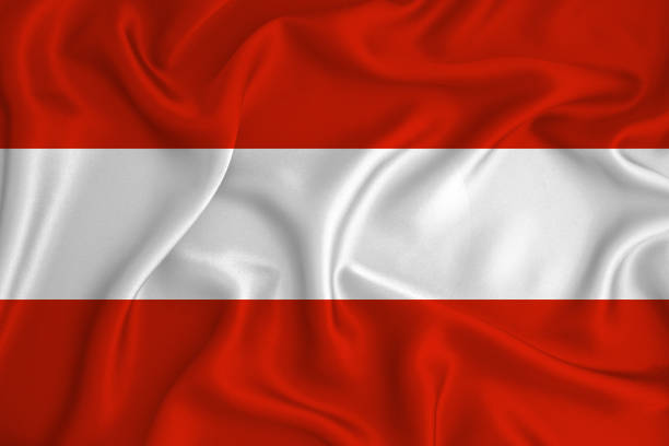 istock Austria flag on the background texture. Concept for designer solutions. 1206055078