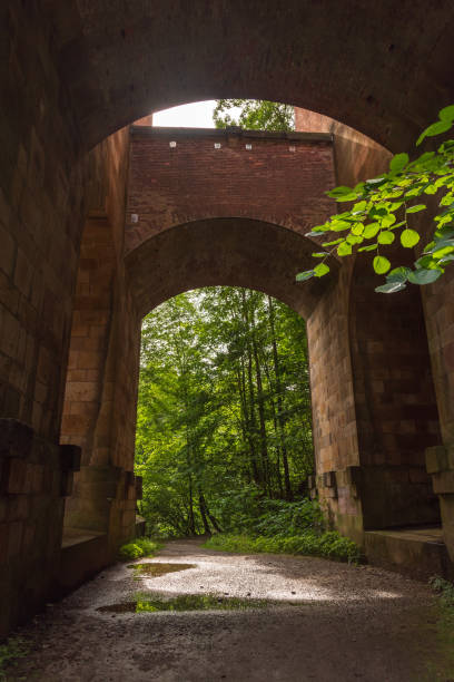 istock trail bellow railway brick bridge with trees on the background 1206055363