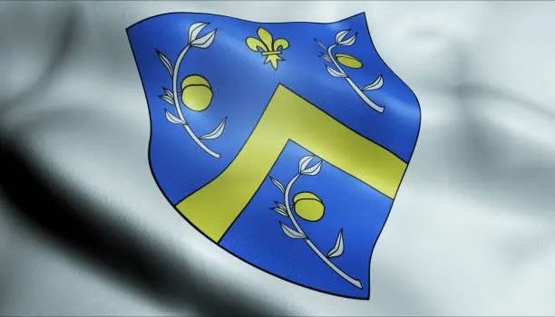 Photo of 3D Waved France Coat of Arms Flag of Montreuil