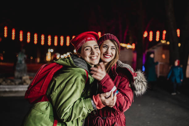 istock Two female friends having fun 1206068422
