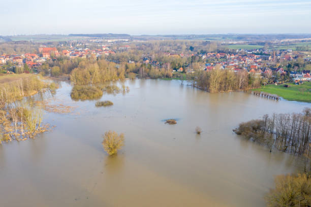 istock a drone flight over meadows and fields, which were flooded after heavy rain 1206069330