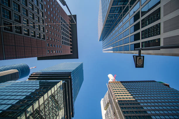 istock Frankfurt Skyline - four Towers from below 1206071020