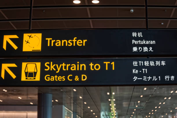 istock Four language airport sign 1206071910