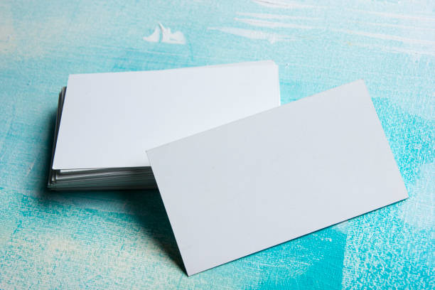 istock Business cards blank. Mockup on color background. Flat Lay. copy space for text 1206072668
