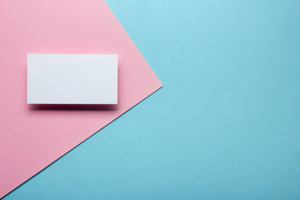 istock Business cards blank. Mockup on color background. Flat Lay. copy space for text 1206072981