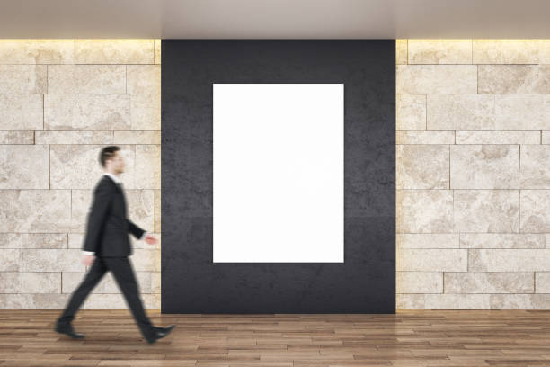 istock Businessman in modern gallery interior 1206075393
