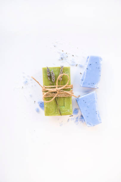 istock Homemade lavender soap bar. 1206078994