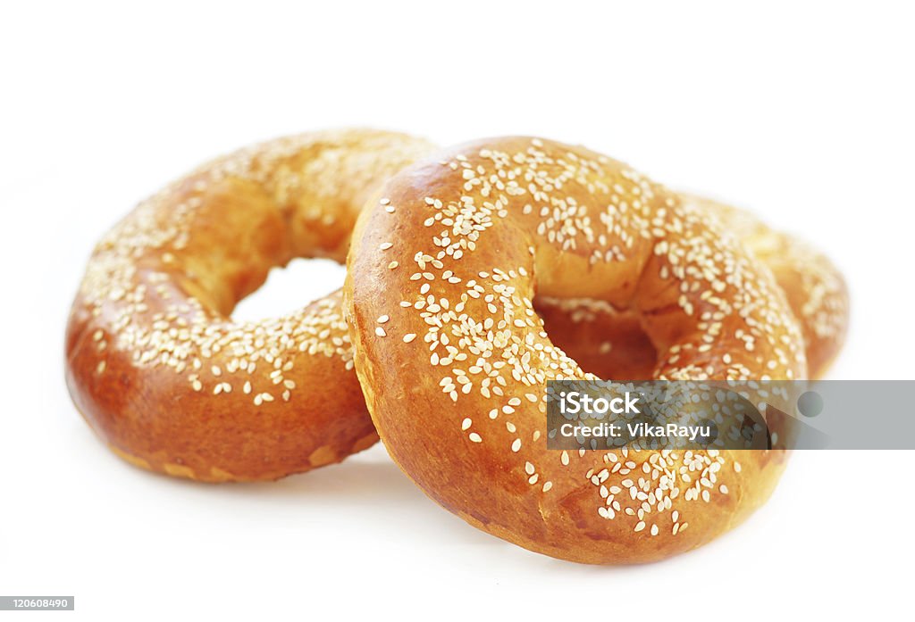 Bagels Bagels with sesame seed, isolated on white Bagel Stock Photo