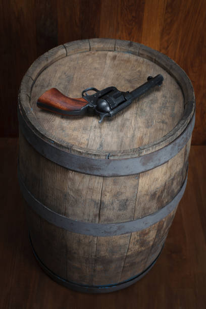 istock Old western revolver with cartridges 1206086505