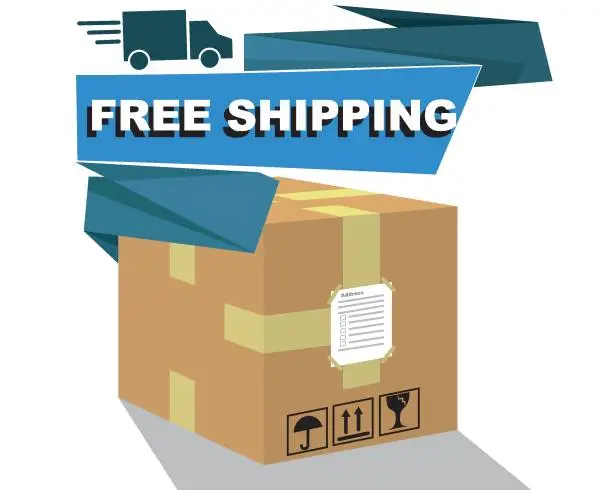 Vector illustration of Free shipping concept illustration. EPS.