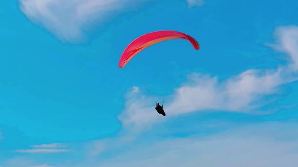 istock Red paragliding in the sky 1206093112