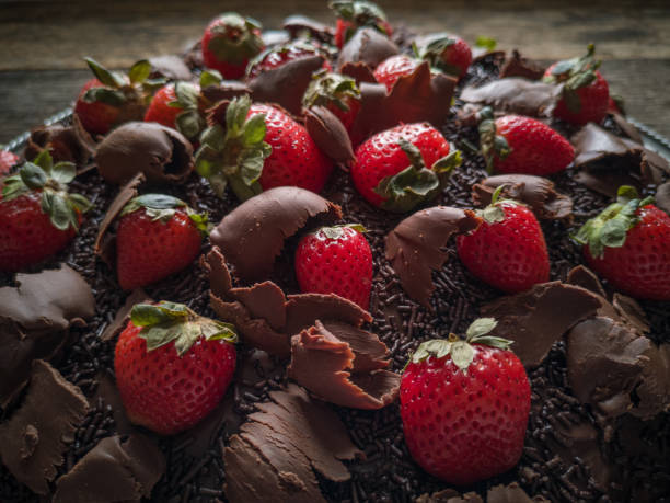 istock Brigadeiro chocolate cake with strawberry 1206093173