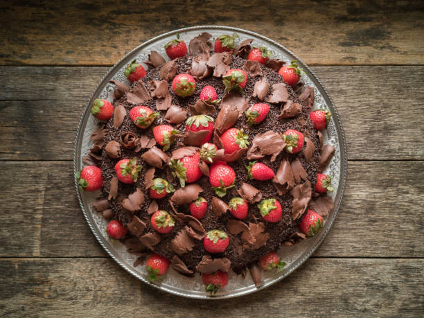 Brigadeiro chocolate cake with strawberry