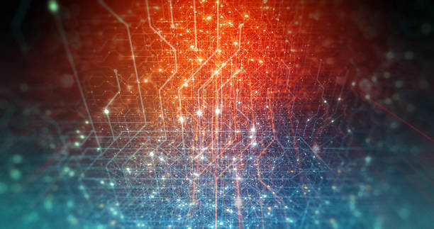 istock Abstract tech background made of printed circuit board. Depth of field effect and bokeh. internet connections, cloud computing and neural network, big data. 3D render 1206098063