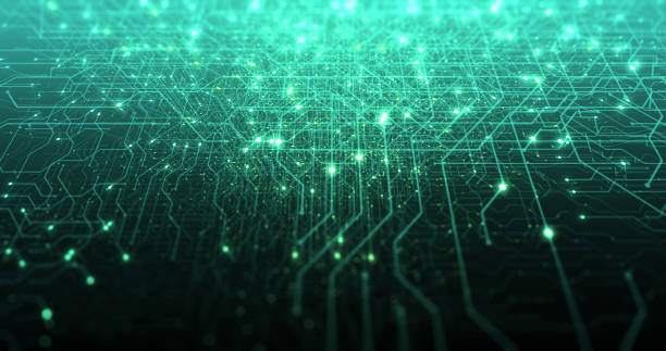 istock Abstract digital city. Digital Circuit board, Motherboard, Digital chip. Digitalization of Information: IT, IOT, Server, Data Center. Animated Visualization of Network Data. 3D render 1206098075