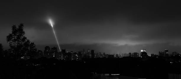 istock Night skyline of Sao Paulo. Searchlight 1206099144