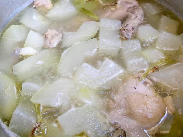 Winter melon soup with chicken stock photo