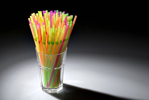 istock Multicolor flexible straws in the glass 120611356