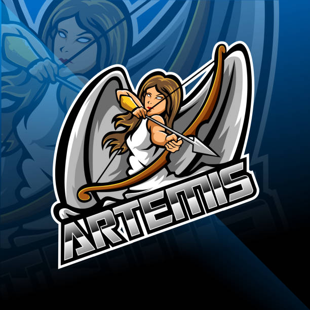 Artemis esport mascot logo design Illustration of Artemis esport mascot logo design remarkable hell stock illustrations