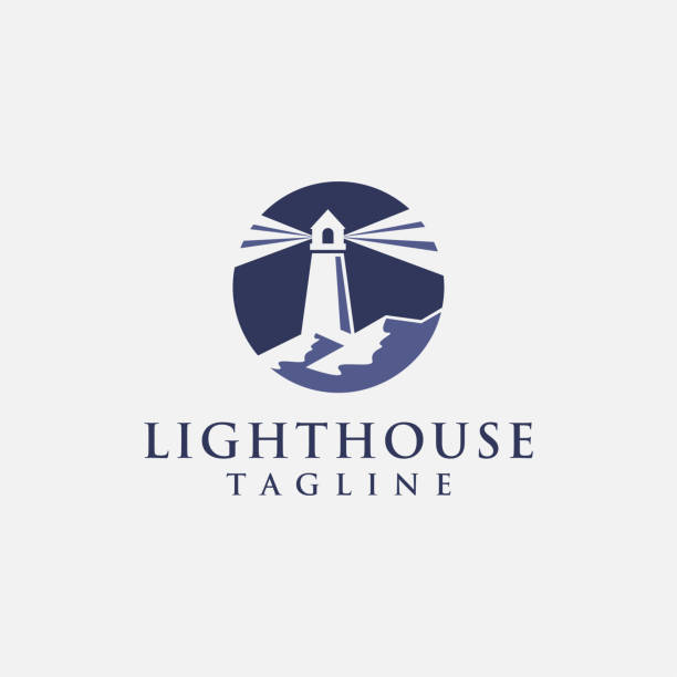 illustrazioni stock, clip art, cartoni animati e icone di tendenza di vettore icona del faro shinning - lighthouse
