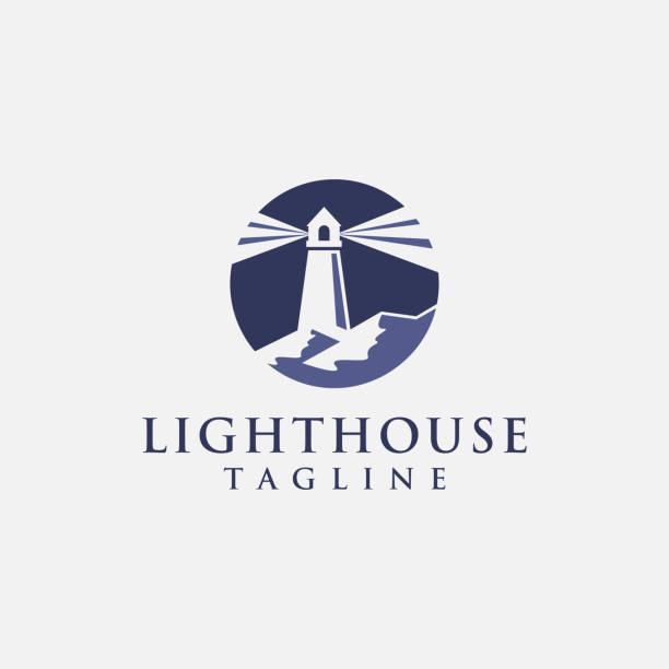 Shinning lighthouse icon vector Shinning lighthouse icon vector, lead the way, share and social beacon stock illustrations